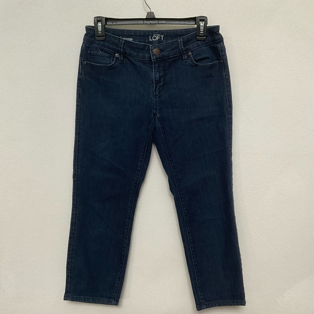 Ann Taylor Dark Wash Modern Crop Jeans Size 27/4 Basic Spring Fall Minimal